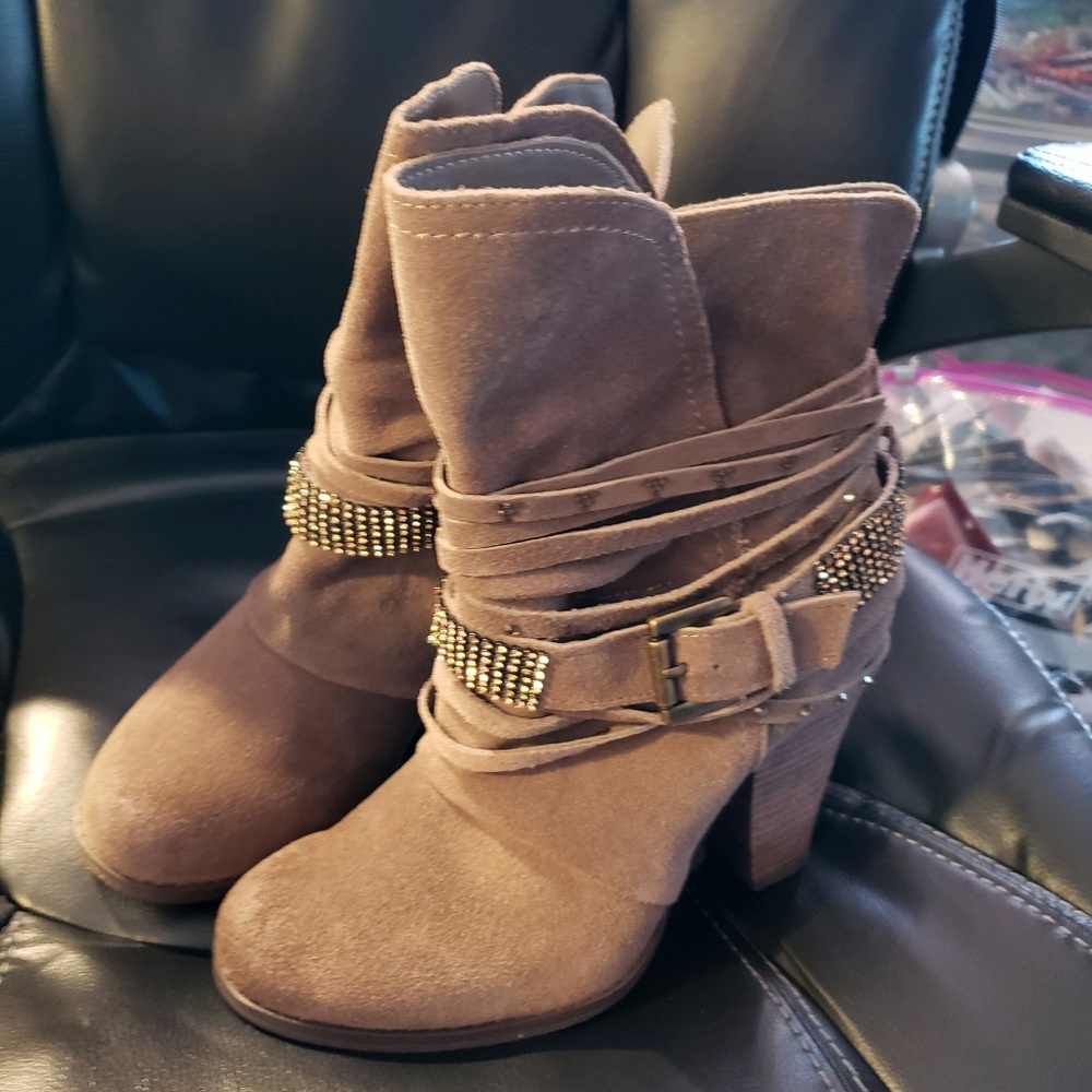 NAUGHTY MONKEY BROWN SUEDE BOOTS,  LIKE NEW